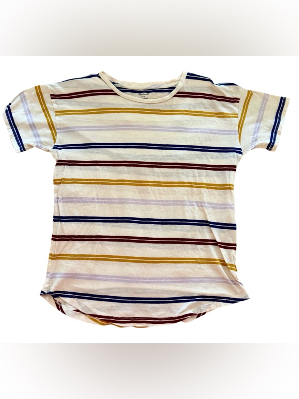 Madewell Striped Cotton Tee | Multicolor | Size Small